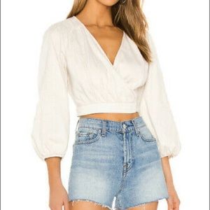 Free People Balloon Sleeve Wrap Top